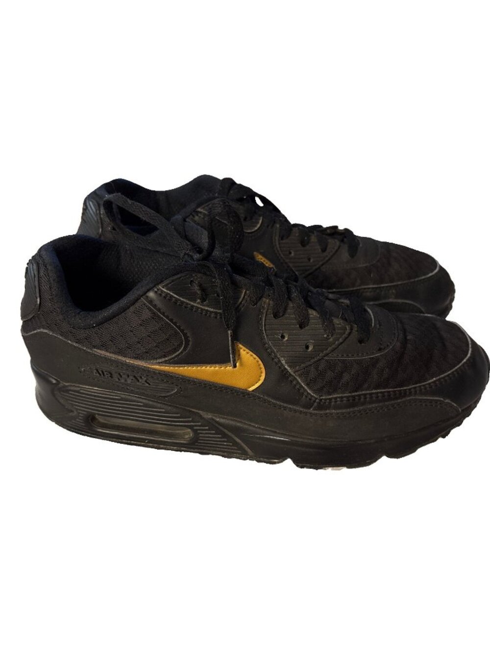 Nike Air Max 90 Essential Black Metallic Gold US Men's Size 10.5 AV7894-001 2019
